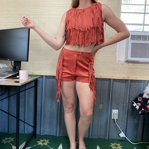 Rust fringe set! Top- small bottom-medium